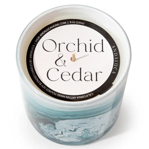 Swirl Glass Candle - Orchid & Cedar