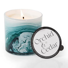 Load image into Gallery viewer, Swirl Glass Candle - Orchid &amp; Cedar
